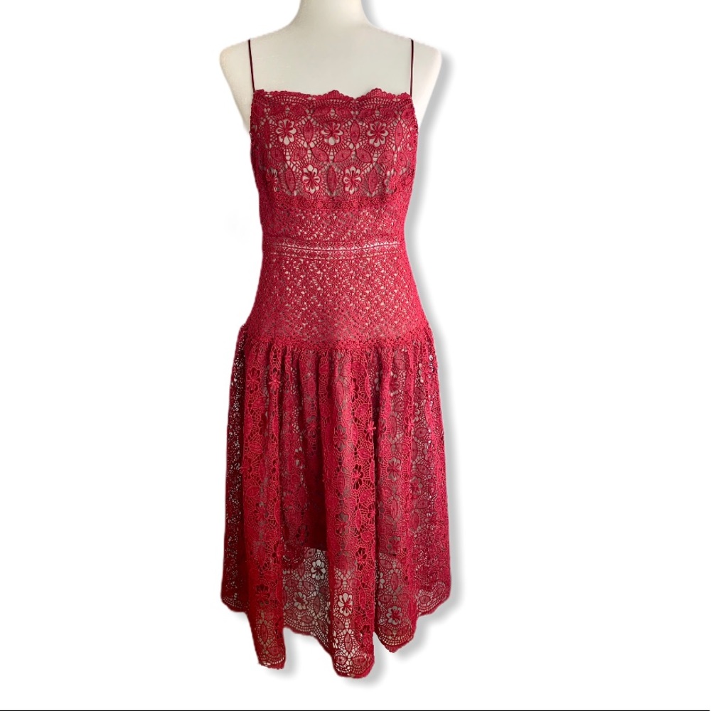 O.P.T Red Wine Lace Dress (NWT) Medium
